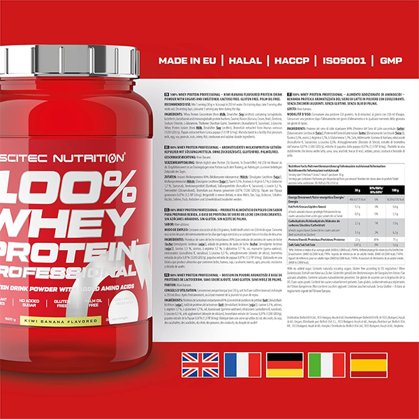 100% WHEY PROTEIN KIWI BANANA 920 GR